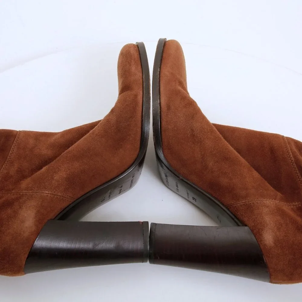 Sergio Rossi Donna Suede Over the Knee Boots‎ Brown Women Size 8.5
